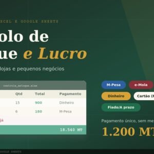 (Controle de stock & Lucros): Planilha inteligente para bares, bancas, lojas e pequenos negócios